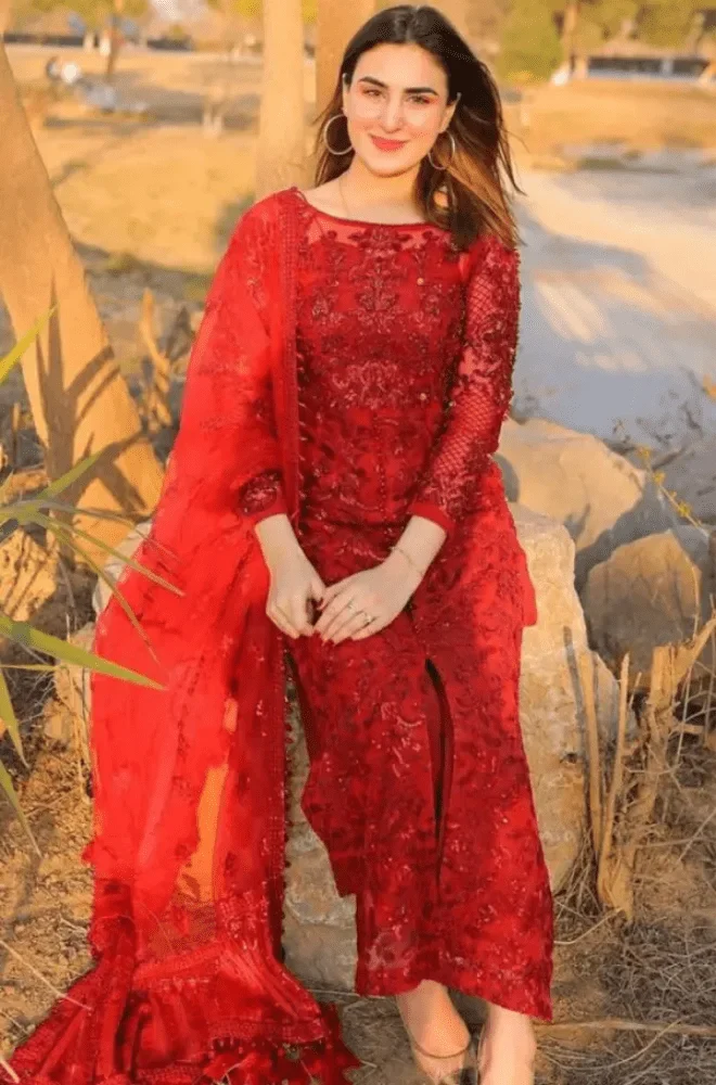 BAREEZE - 3PC Organza Embroidered Shirt with Organza Embroidered Dupatta and Trouser - BFB0105 - Image 2
