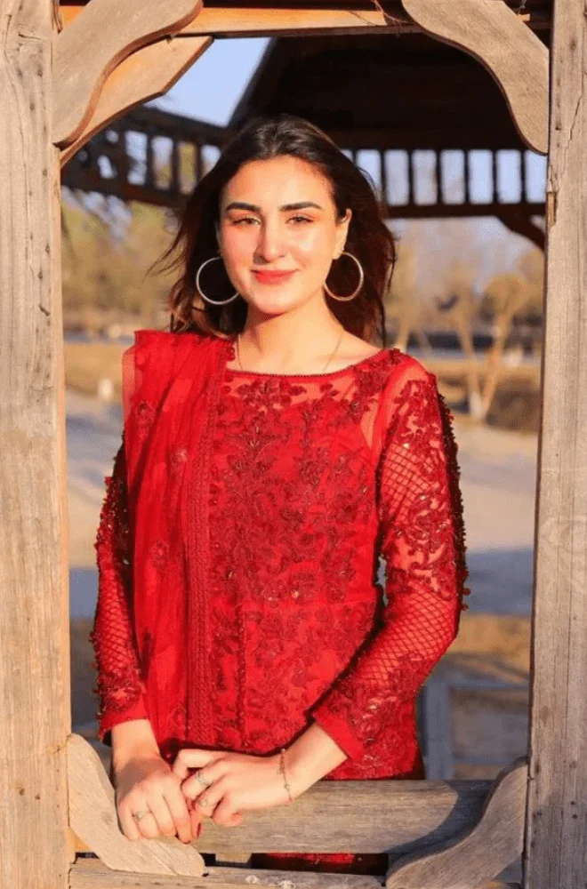 BAREEZE - 3PC Organza Embroidered Shirt with Organza Embroidered Dupatta and Trouser - BFB0105 - Image 3