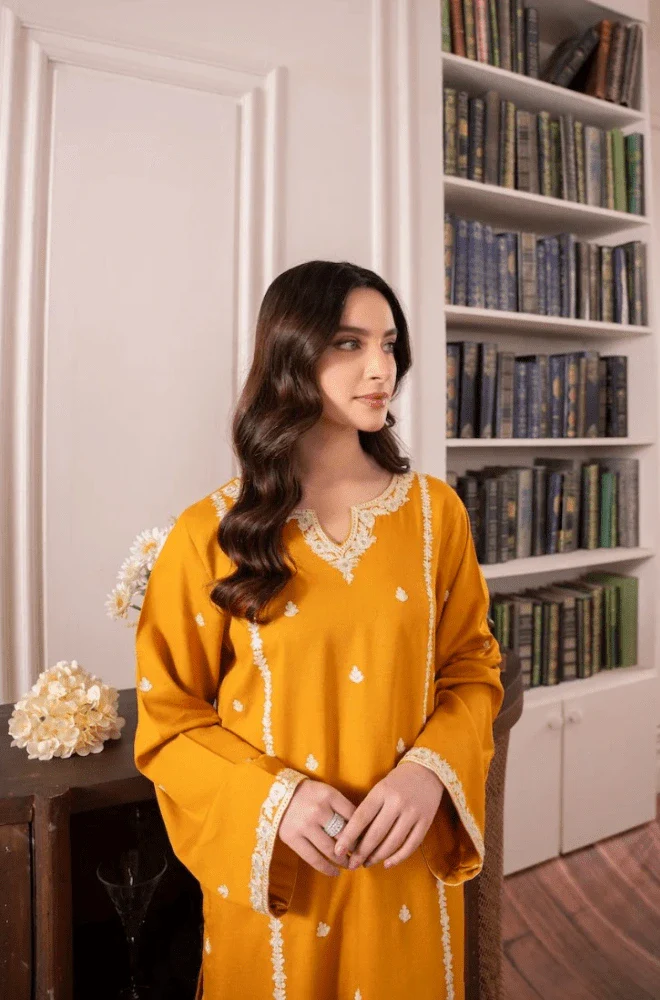 Mirana - 3PC Lawn Embroidered Shirt with Dyed Chiffon Dupatta and Trouser - BFU0086 - Image 4