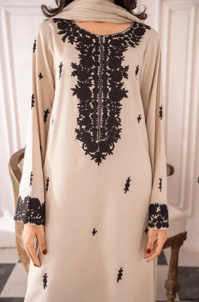 MIRANA - 3PC Lawn Embroidered Shirt with Dyed Chiffon Dupatta and Trouser - BFU0088 - Image 3