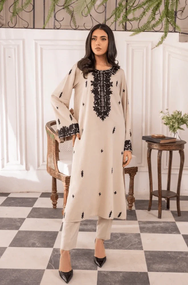 MIRANA - 3PC Lawn Embroidered Shirt with Dyed Chiffon Dupatta and Trouser - BFU0088 - Image 4