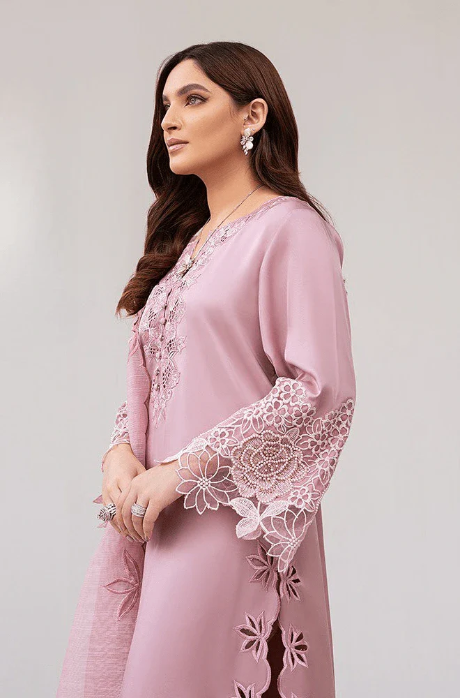 SAPPHIRE - 3PC Lawn Embroidered Shirt with Khadi Net Embroidered Dupatta and Trouser - BFS00160 - Image 4