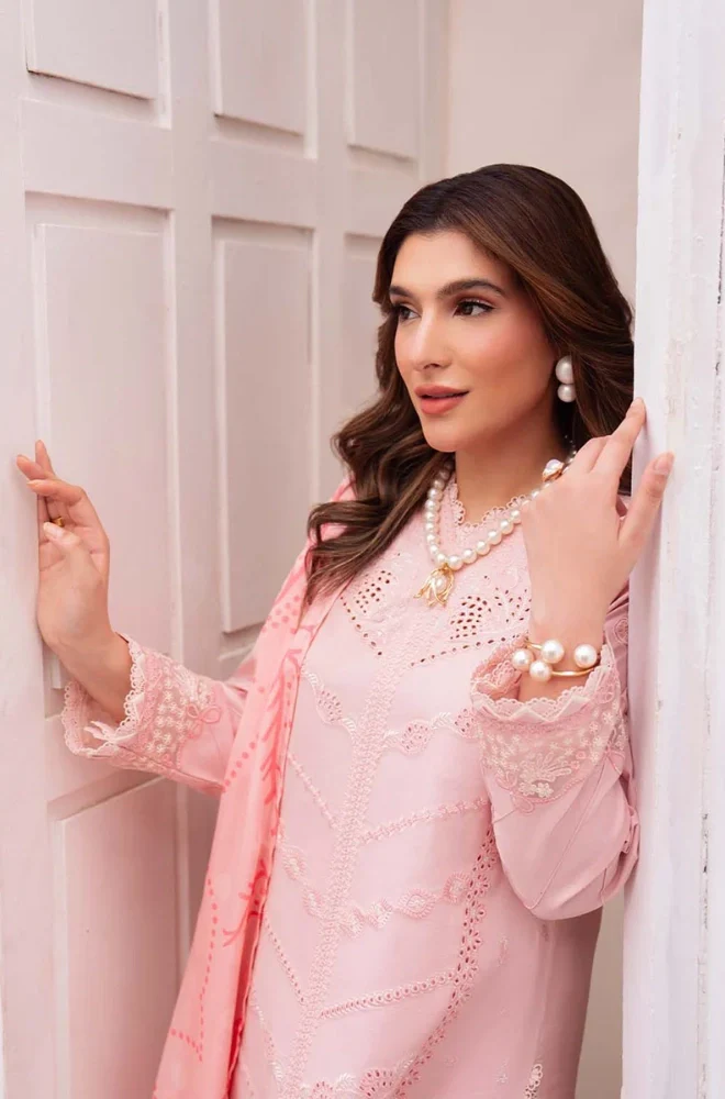 NEESHAY - 3PC Lawn Chikankari Embroidered Shirt With Monar Printed Dupatta and Trouser - BFB0838 - Image 5