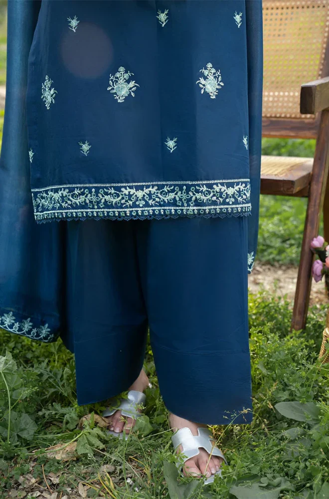 Panache - 3PC Dhanak Embroidered Shirt With Chiffon Embroidered Dupatta and Trouser - BFB0909 - Image 4