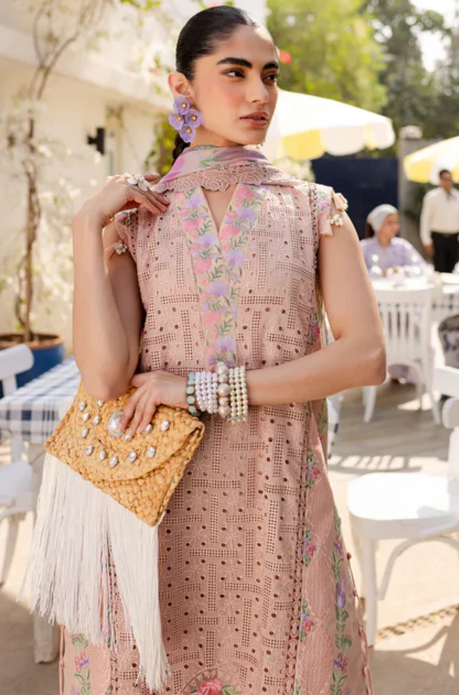 PARISHAY - 3PC Lawn Chikankari Shirt with Chiffon Printed Dupatta and Trouser- BFB0648 - Image 3