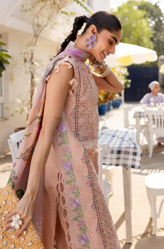 PARISHAY - 3PC Lawn Chikankari Shirt with Chiffon Printed Dupatta and Trouser- BFB0648 - Image 4
