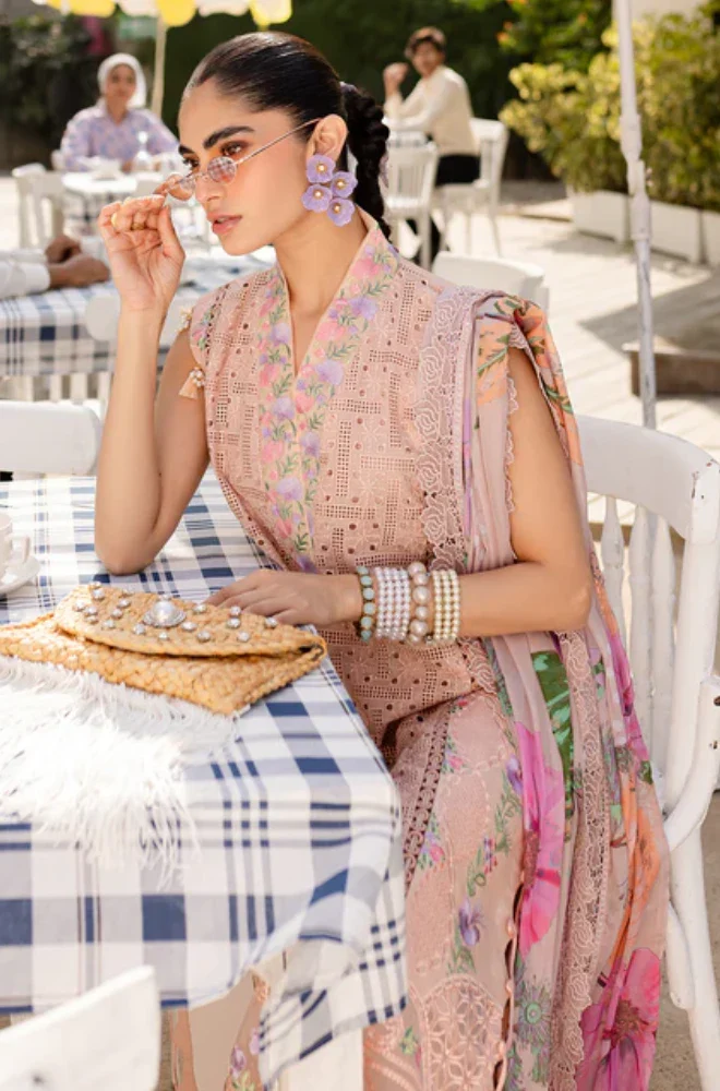 PARISHAY - 3PC Lawn Chikankari Shirt with Chiffon Printed Dupatta and Trouser- BFB0648 - Image 5