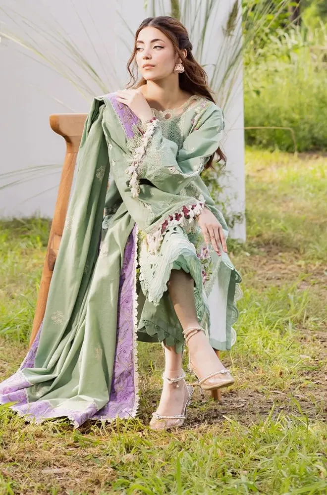 PARISHAY - 3PC Lawn Embroidered Shirt with Cotton Embroidered Dupatta and Trouser- BFB0687 - Image 4