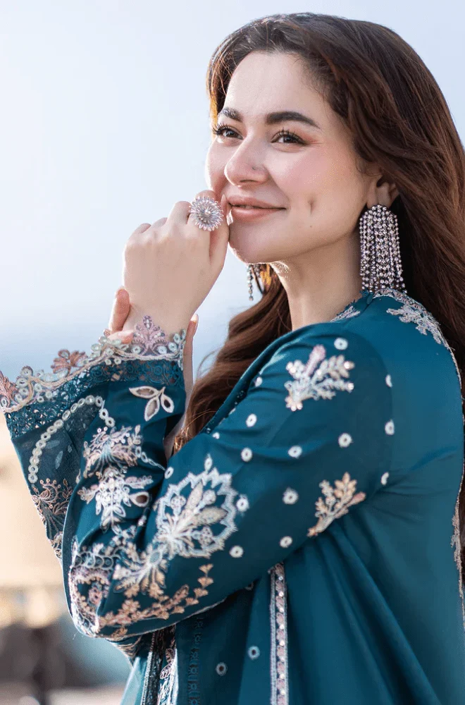 QALAMKAR - 3PC Lawn Chikankari Embroidered Shirt with Lawn Embroidered Dupatta and Trouser - BFA00050 - Image 3