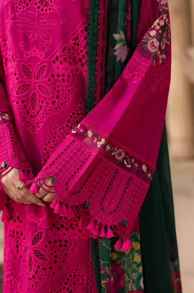 SAIRA RIZWAN - 3PC Lawn Chikankari Embroidered Shirt with Chiffon Printed Dupatta and Trouser - BFB0492 - Image 3