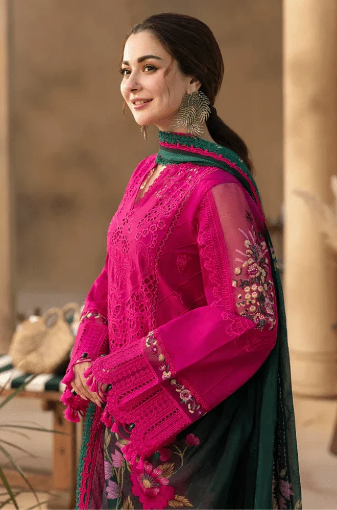 SAIRA RIZWAN - 3PC Lawn Chikankari Embroidered Shirt with Chiffon Printed Dupatta and Trouser - BFB0492 - Image 5