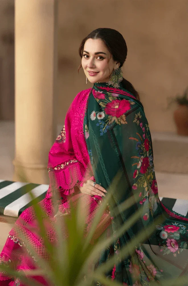 SAIRA RIZWAN - 3PC Lawn Chikankari Embroidered Shirt with Chiffon Printed Dupatta and Trouser - BFB0492 - Image 6