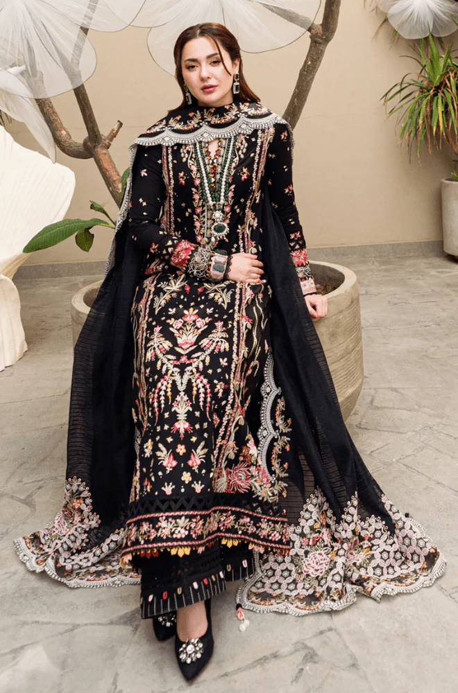 QALAMKAR - 3PC Lawn Embroidered Shirt with Lawn Embroidered Dupatta and Trouser - BFA00070 - Image 6