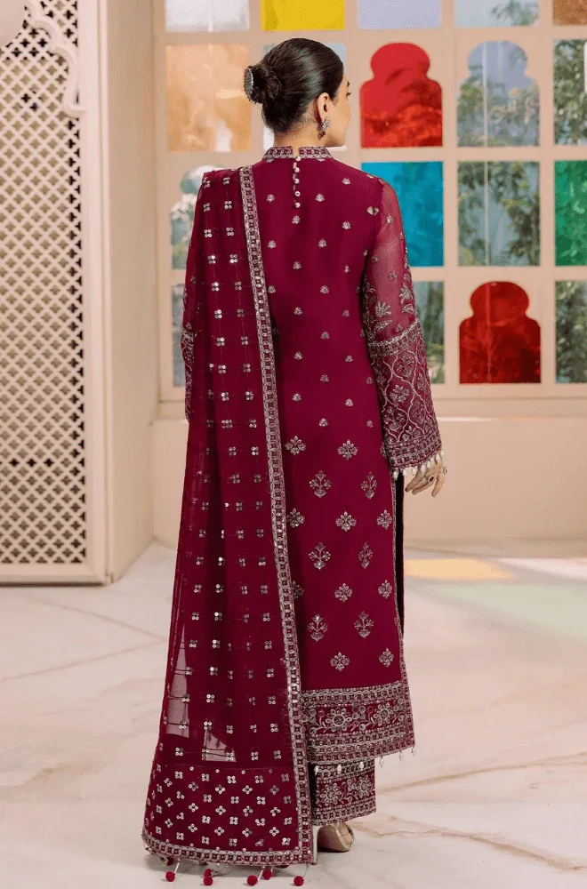 ALIZEY - 3PC Lawn Embroidered Shirt with Chiffon Embroidered Dupatta and Trouser - BFB0617 - Image 2