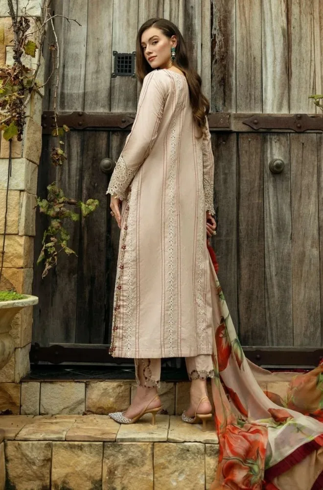 MUSHQ - 3PC Lawn Chikankari Embroidered Shirt with Monar Printed Dupatta and Trouser - BFB0684 - Image 2