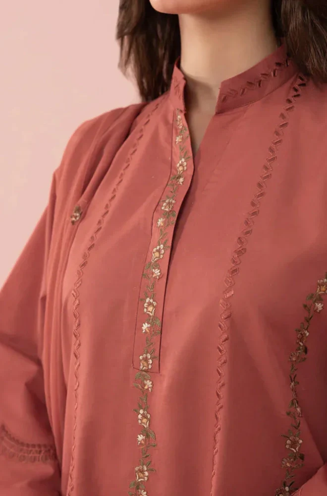 Sapphire - 3PC Dhanak Embroidered Shirt with Chiffon Embroidered Dupatta and Trouser - BFB0890 - Image 3
