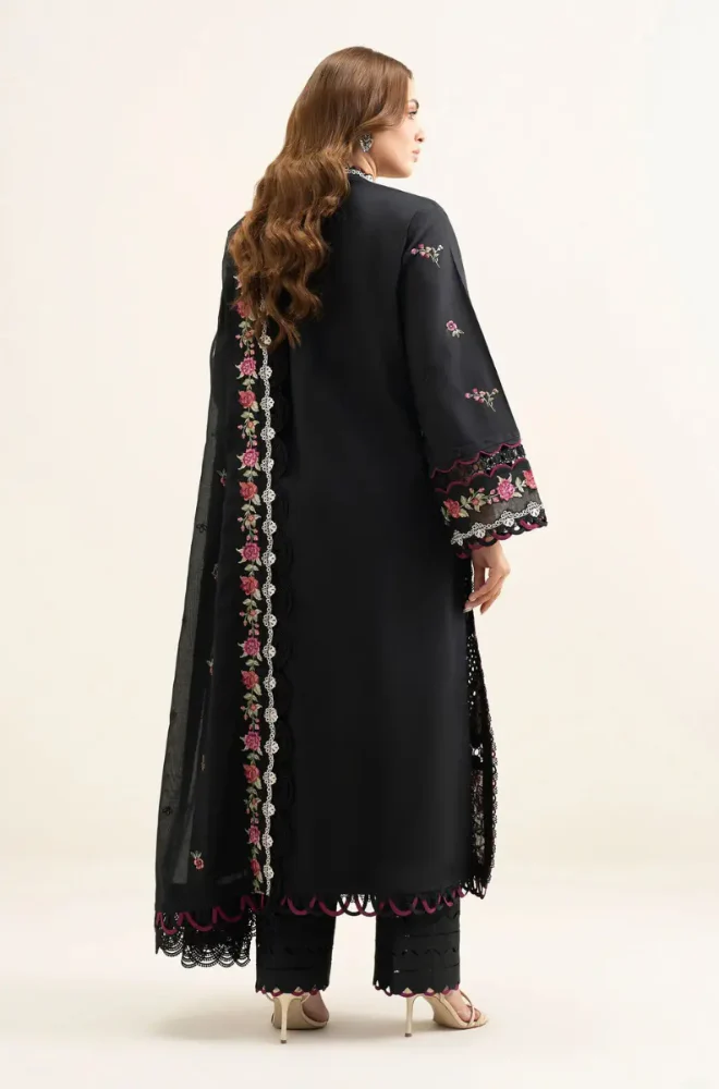 SAPPHIRE - 3PC Lawn Embroidered Shirt with Chiffon Embroidered Dupatta and Trouser - BFB0824 - Image 2