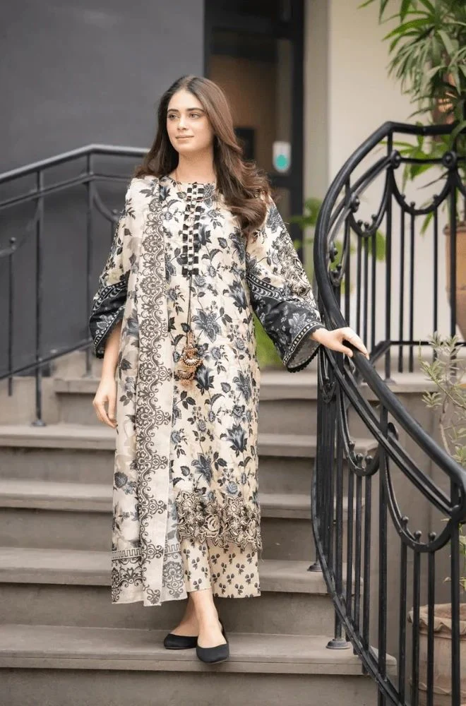 Sapphire - 3PC Lawn Printed Shirt with Lawn Printed Dupatta and Trouser - BFB0842