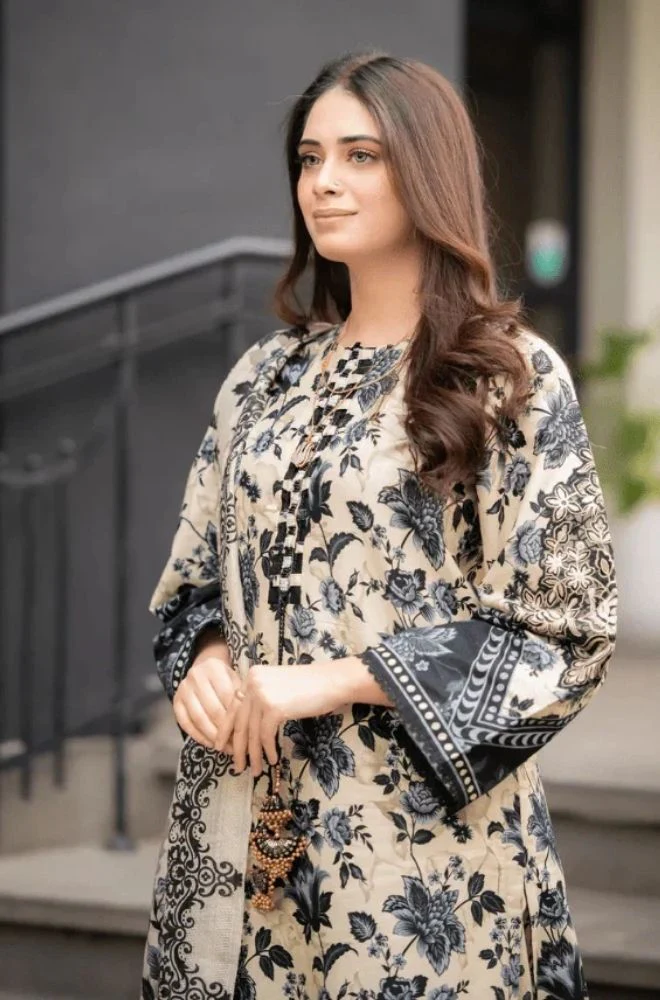 Sapphire - 3PC Lawn Printed Shirt with Lawn Printed Dupatta and Trouser - BFB0842 - Image 4