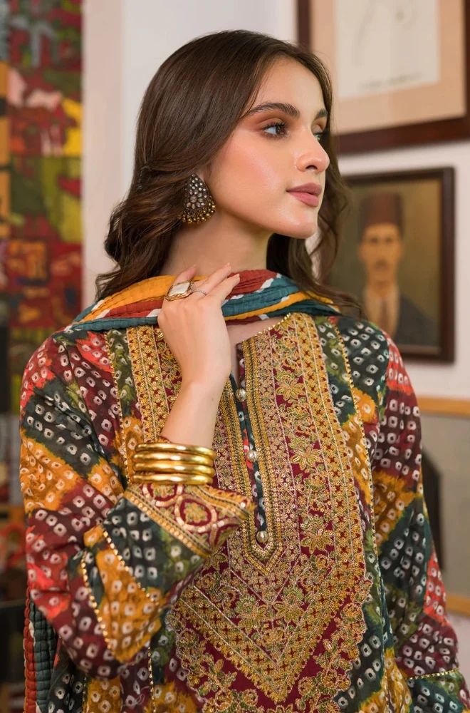 Sapphire - 3PC Lawn Printed Frock with Lawn Printed Dupatta and Trouser - BFB0843 - Image 2