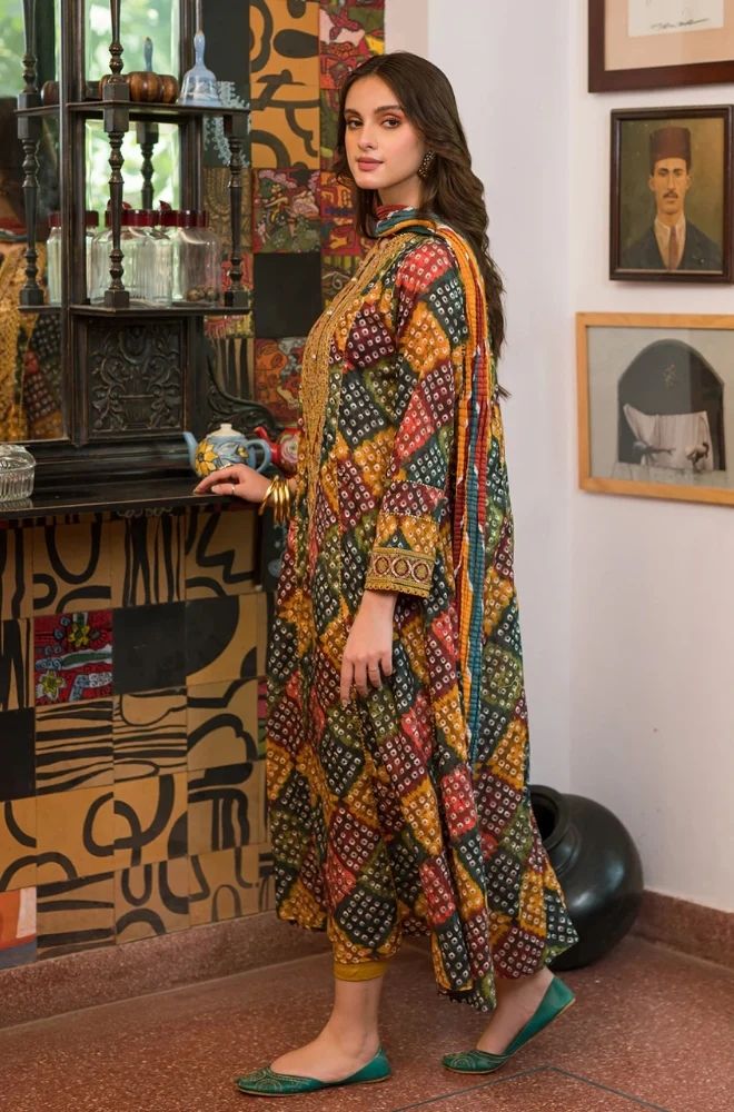 Sapphire - 3PC Lawn Printed Frock with Lawn Printed Dupatta and Trouser - BFB0843 - Image 3