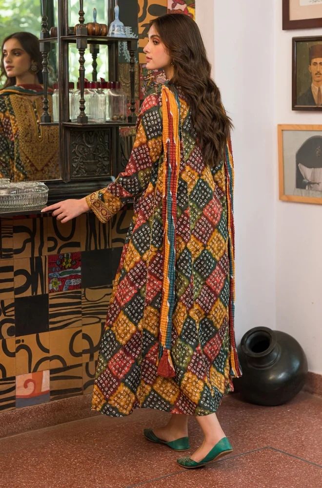Sapphire - 3PC Lawn Printed Frock with Lawn Printed Dupatta and Trouser - BFB0843 - Image 4