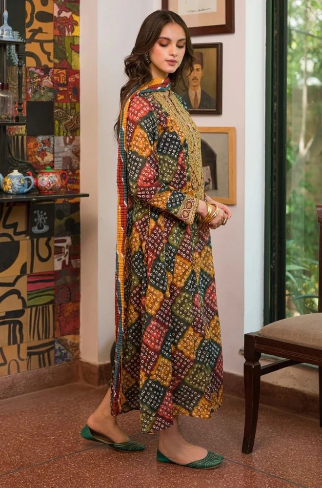 Sapphire - 3PC Lawn Printed Frock with Lawn Printed Dupatta and Trouser - BFB0843 - Image 5