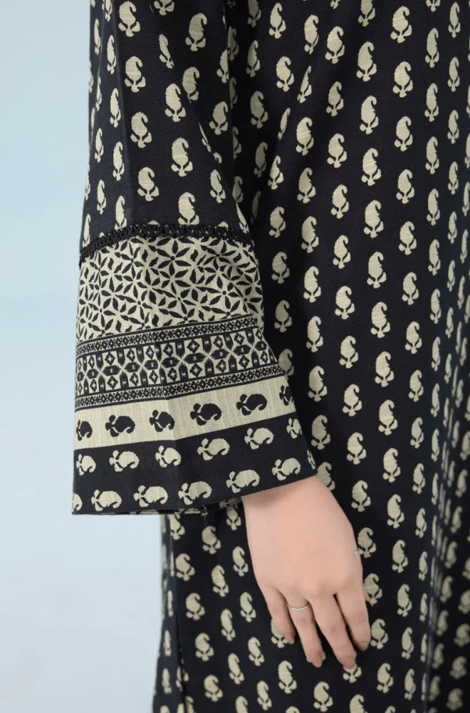 Stitched 3PC Khaddar Embroidered Shirt with Khaddar Printed Dupatta and Trouser – RTW015 - Image 4