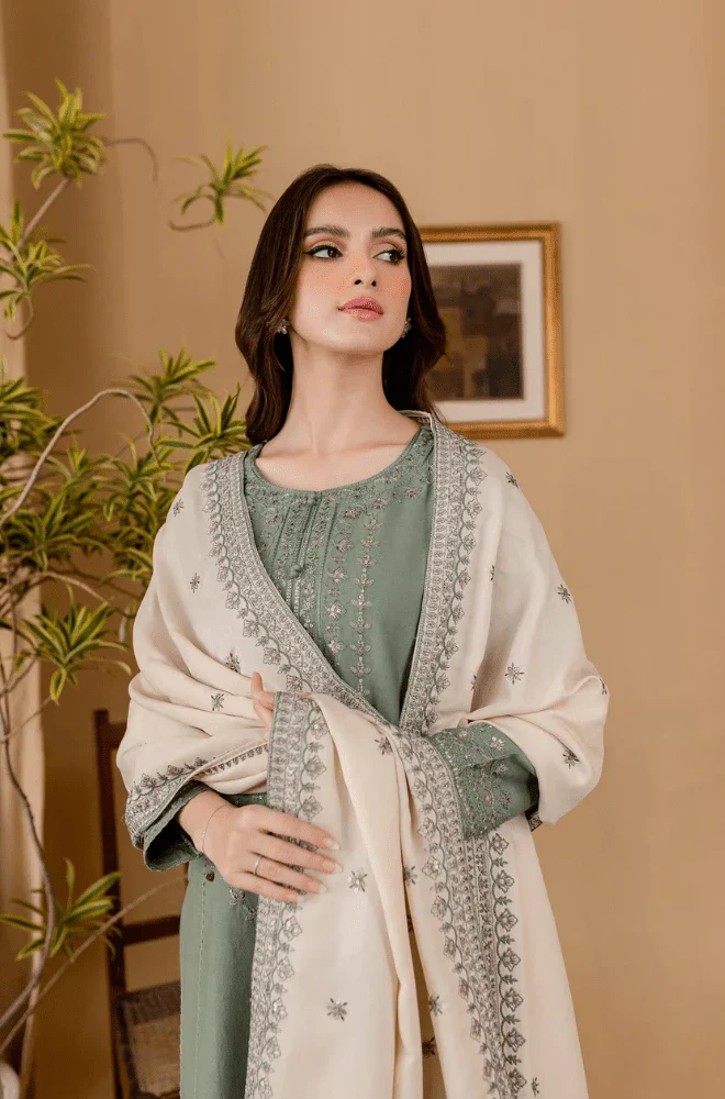 SAPPHIRE - 3PC Lawn Embroidered Shirt with Lawn Embroidered Dupatta and Trouser - BFH00050 - Image 2
