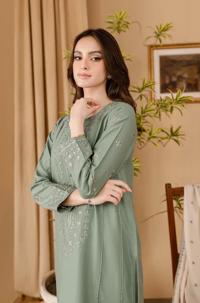 SAPPHIRE - 3PC Lawn Embroidered Shirt with Lawn Embroidered Dupatta and Trouser - BFH00050 - Image 3