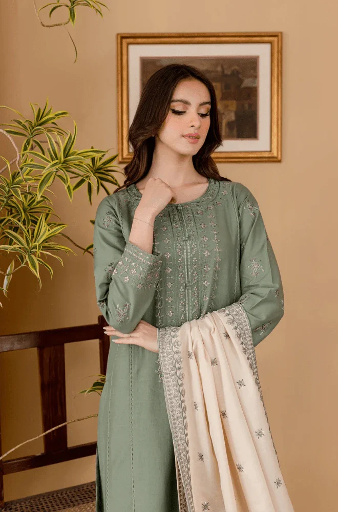 SAPPHIRE - 3PC Lawn Embroidered Shirt with Lawn Embroidered Dupatta and Trouser - BFH00050 - Image 4