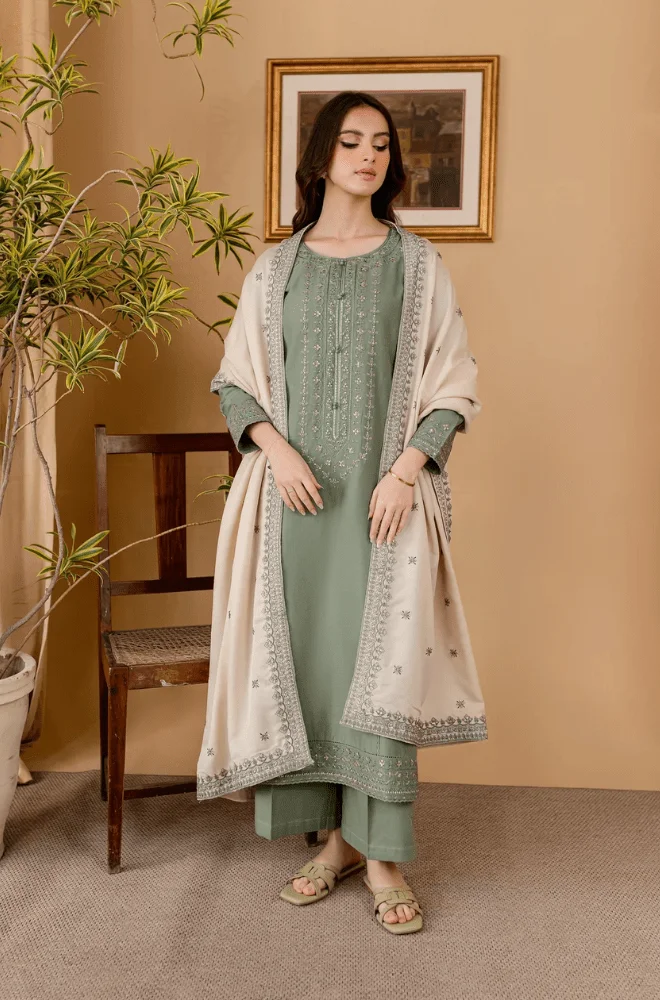 SAPPHIRE - 3PC Lawn Embroidered Shirt with Lawn Embroidered Dupatta and Trouser - BFH00050 - Image 6