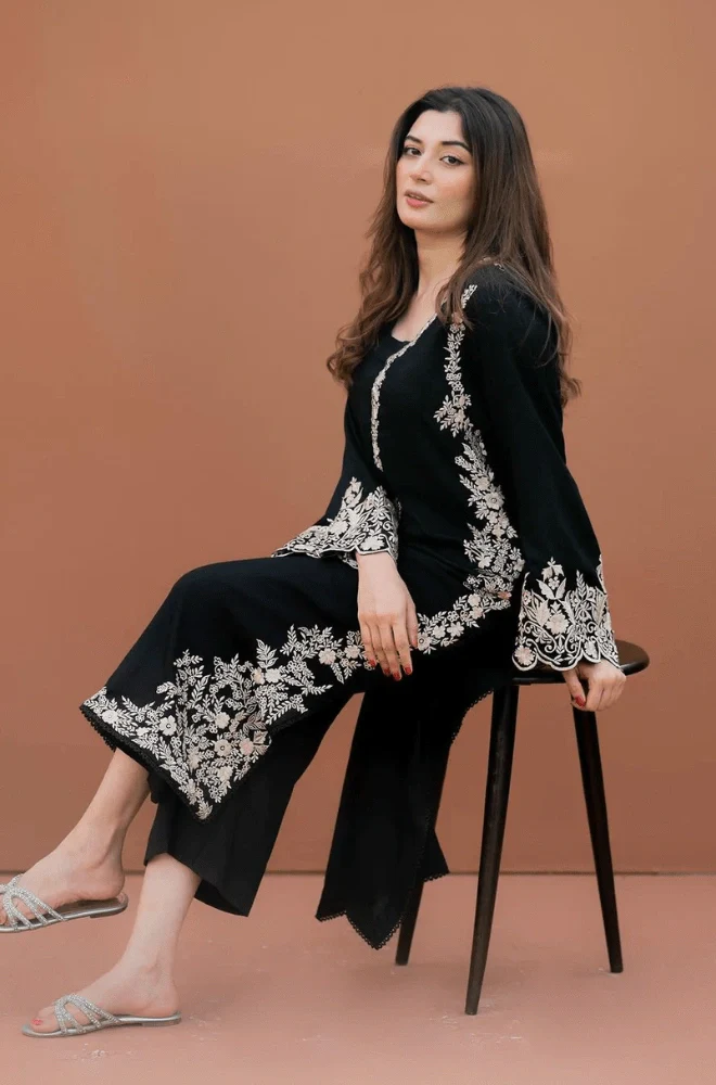 Shanzay - 2PC Dhanak Embroidered Shirt and Trouser - BFB0882 - Image 2