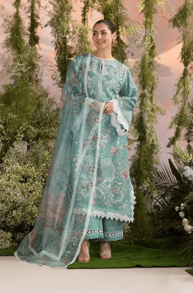 SOBIA NAZIR - 3PC Lawn Chikankari Embroidered Shirt with Chiffon Embroidered Dupatta and Trouser - BFB0620 - Image 4