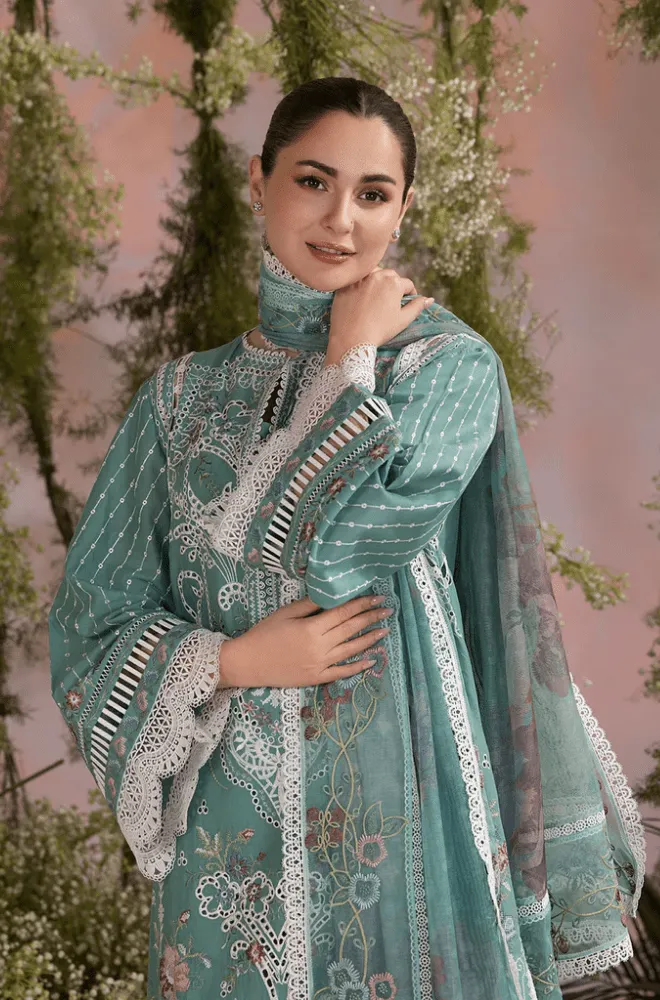 SOBIA NAZIR - 3PC Lawn Chikankari Embroidered Shirt with Chiffon Embroidered Dupatta and Trouser - BFB0620 - Image 6