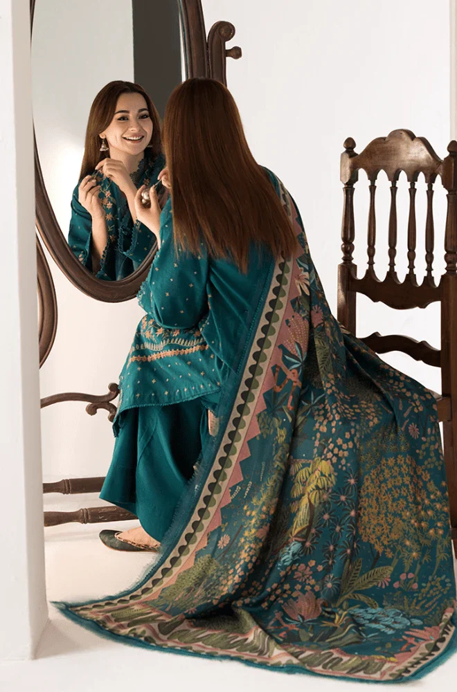 SOBIA NAZIR -3PC Lawn Embroidered Shirt with Chiffon Printed Dupatta and Trouser - BFB0645 - Image 3