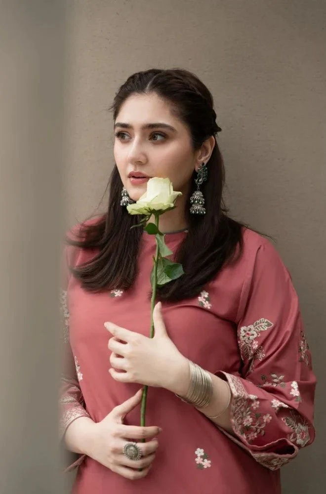 URGE - Stitched 2PC Lawn Embroidered Shirt and Embroidered Trouser – RTW035 - Image 2