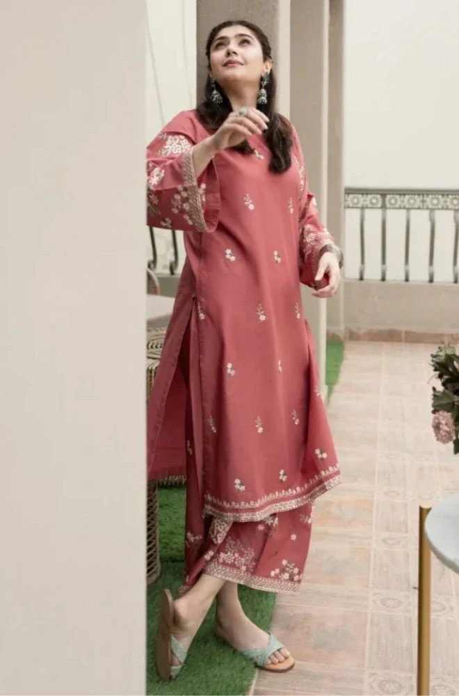 URGE - Stitched 2PC Lawn Embroidered Shirt and Embroidered Trouser – RTW035 - Image 3