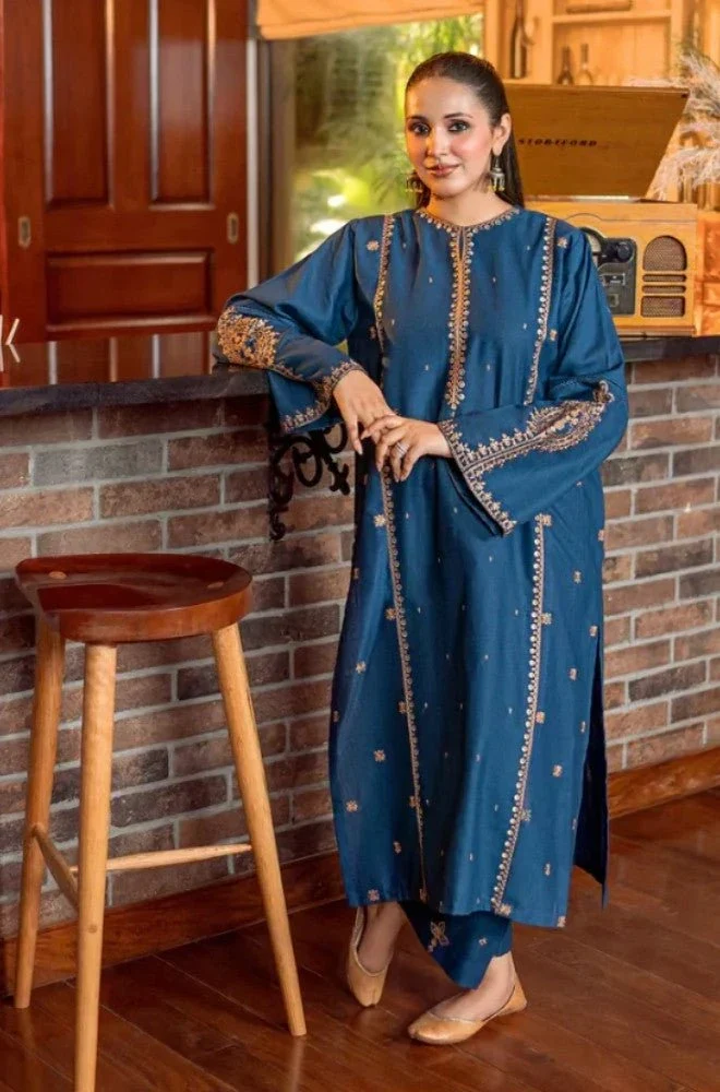 URGE - Stitched 2PC Lawn Embroidered Shirt and Embroidered Trouser – RTW037 - Image 6