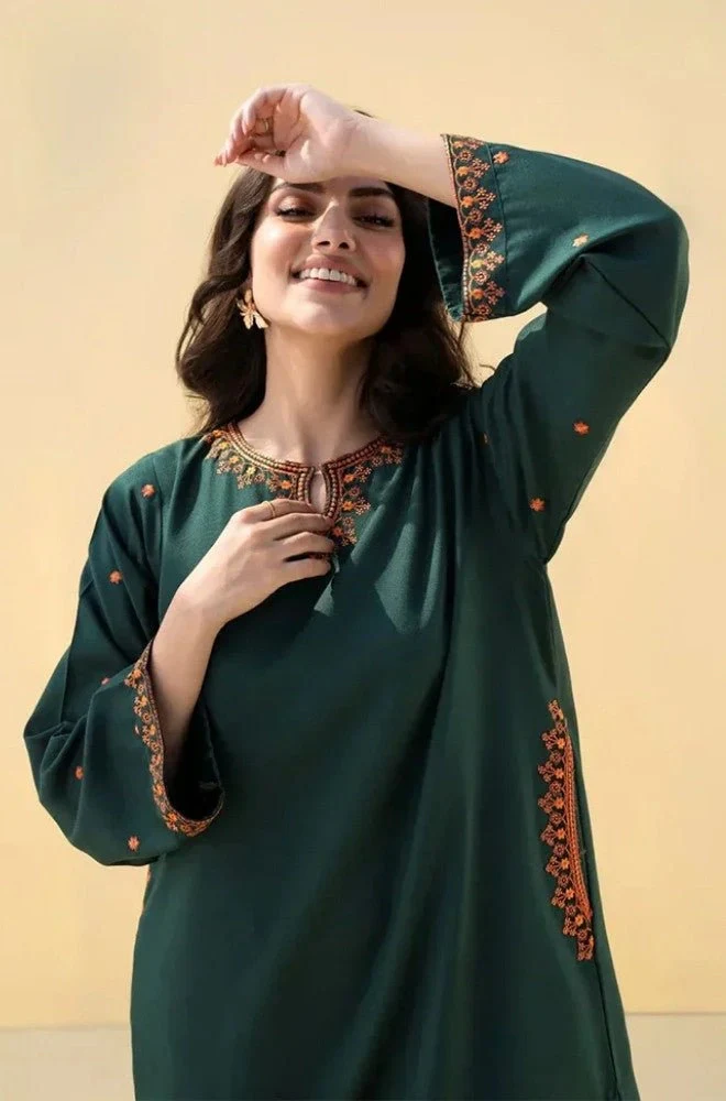 DYOT - Stitched 2PC Lawn Embroidered Shirt and Embroidered Trouser – RTW038 - Image 5