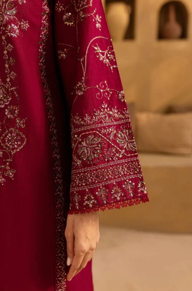 BATIK - Stitched 3PC Lawn Embroidered Shirt with Chiffon Embroidered Dupatta and Trouser – RTW044 - Image 3