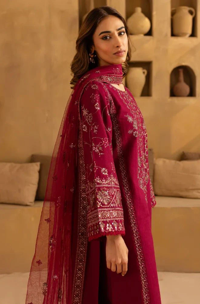 BATIK - Stitched 3PC Lawn Embroidered Shirt with Chiffon Embroidered Dupatta and Trouser – RTW044 - Image 7