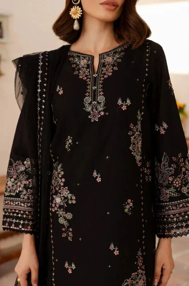 BATIK - Stitched 3PC Lawn Embroidered Shirt with Chiffon Embroidered Dupatta and Trouser – RTW045 - Image 2