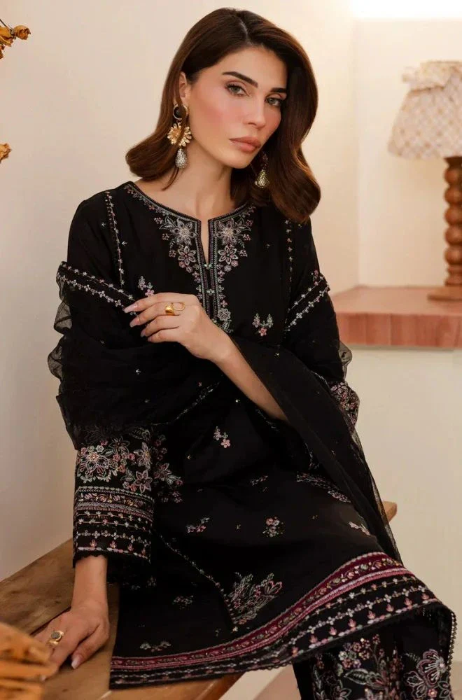 BATIK - Stitched 3PC Lawn Embroidered Shirt with Chiffon Embroidered Dupatta and Trouser – RTW045 - Image 6