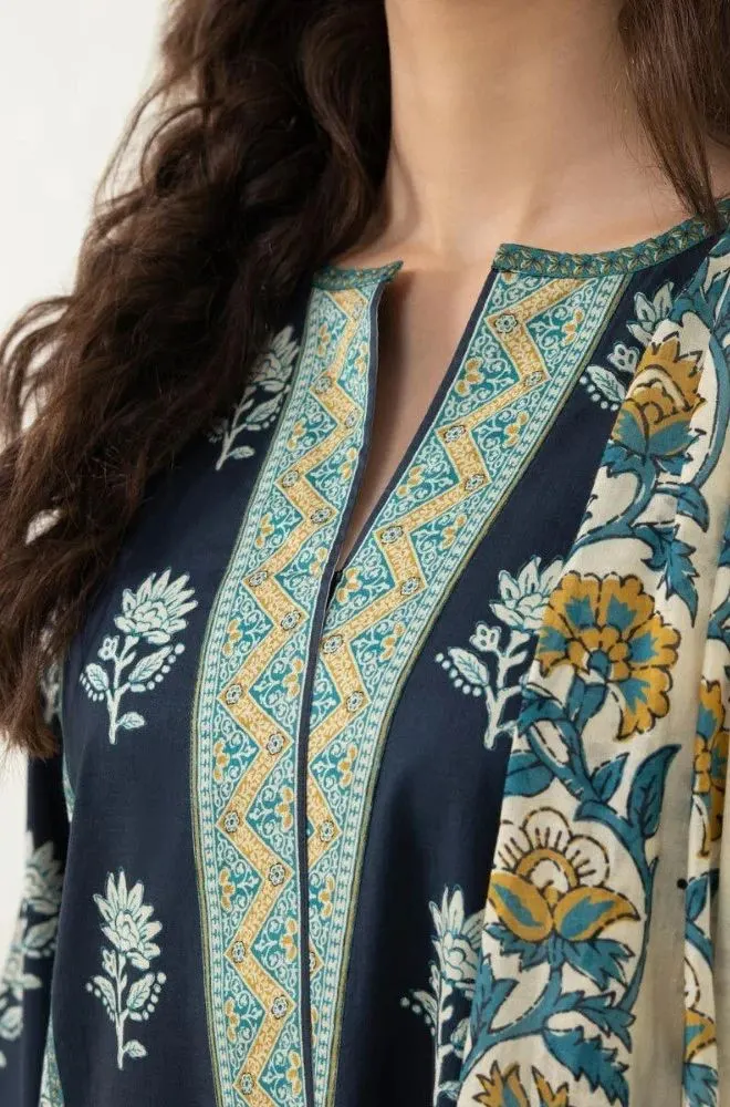 SAPPHIRE - Stitched 3PC Lawn Printed Shirt with Lawn Printed Dupatta and Trouser – RTW052 - Image 3