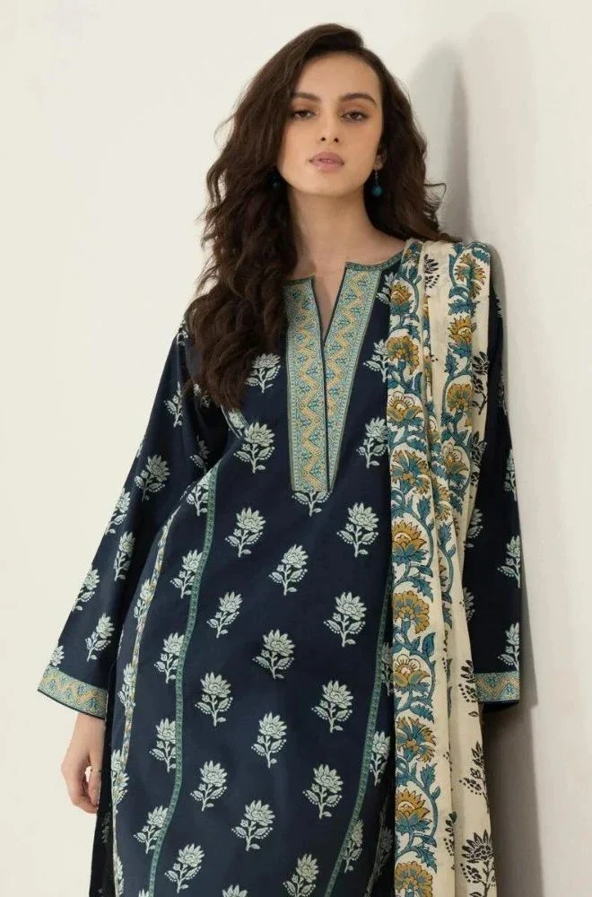 SAPPHIRE - Stitched 3PC Lawn Printed Shirt with Lawn Printed Dupatta and Trouser – RTW052 - Image 5