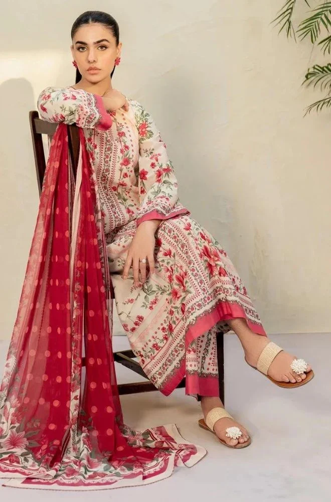 JAZMIN - Stitched 3PC Lawn Printed Shirt with Lawn Printed Dupatta and Trouser – RTW054 - Image 3
