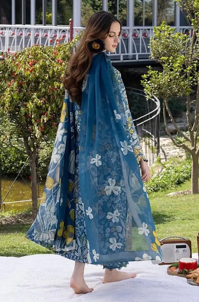 FARASHA - Stitched 3PC Lawn Printed Shirt with Lawn Printed Dupatta and Trouser – RTW055 - Image 2