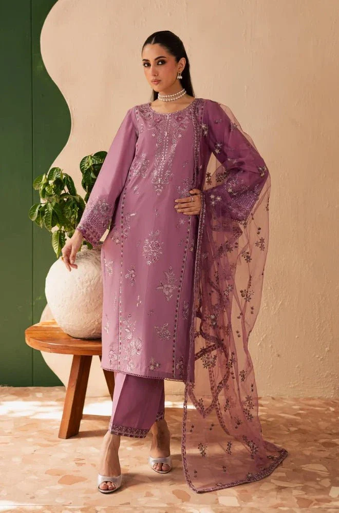BATIK - 3PC Lawn Embroidered Shirt with Chiffon Embroidered Dupatta and Trouser - BFB0680 - Image 2