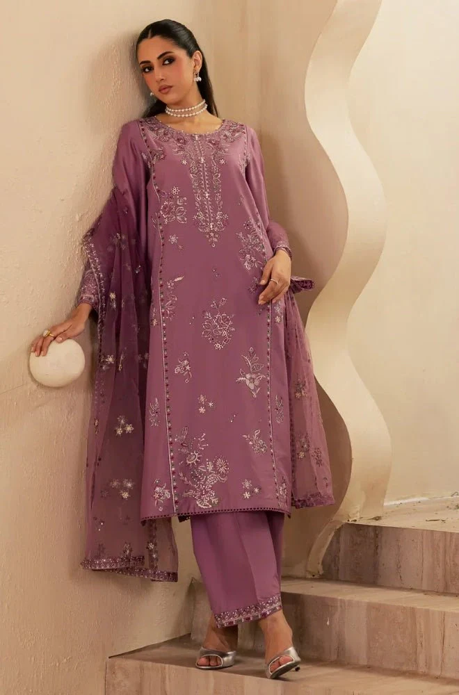 BATIK - 3PC Lawn Embroidered Shirt with Chiffon Embroidered Dupatta and Trouser - BFB0680 - Image 4